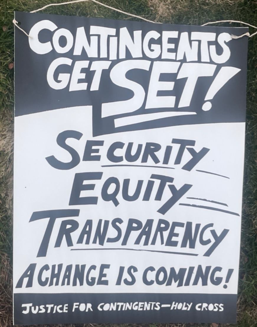 Holy Cross Students and Professors say: “Justice for Contingents”